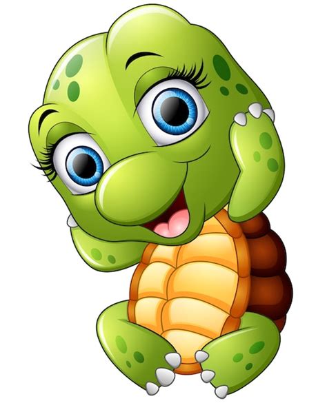 Premium Vector Cute Turtle Cartoon Isolated On White Background