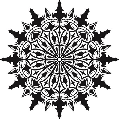 Dark Mandala Geometry Dotwork Blackwork Geometrisches Mandala