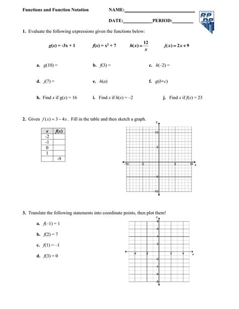 We start with the concept of expressions. Algebra 1 Function Notation Worksheet Answers | Algebra ...