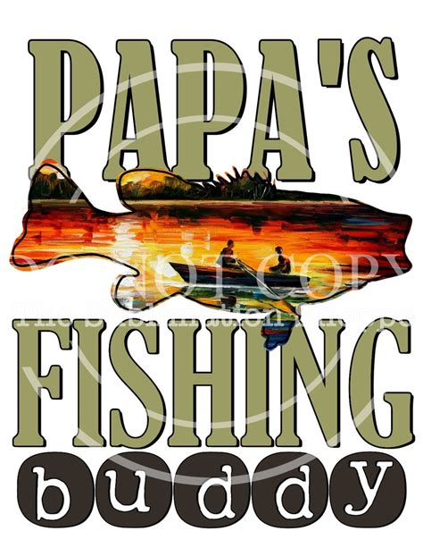 Papas Fishing Buddy Camo Print Outdoors Summer Diy Etsy