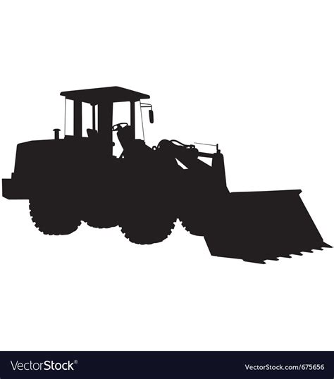 Wheeled Loader Silhouette Royalty Free Vector Image