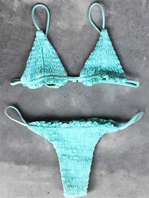 Scrunch Bikini Top Curvy Swimwear String Bikinis Tiny Triangle Brazilian 10 Off Resort Wear