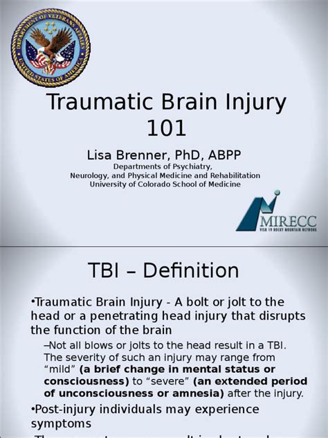 Brenner Tbi 101 Handouts Traumatic Brain Injury Neurology