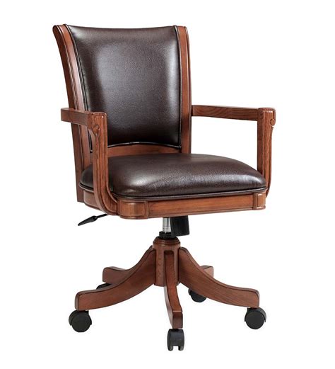 Braswell Adjustable Height Game Chair With 360 Swivel In Medium Brown