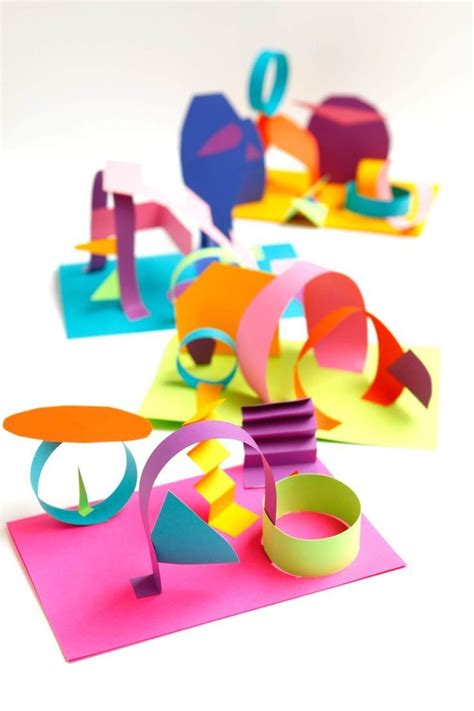 Cool Colored Paper Collage Sculptures Art Projects Collage