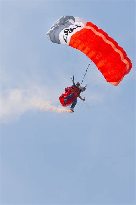 Parachutist Demonstrate Jumping From Airplane Editorial Stock Photo