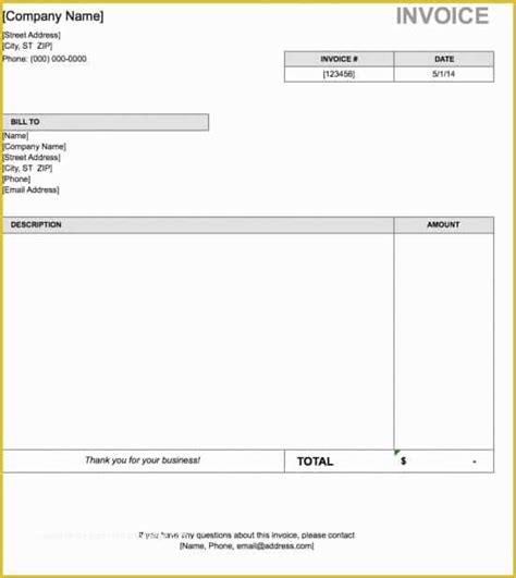 Easy Invoice Template Free Of Free Simple Basic Invoice Template Excel