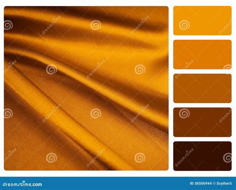 Gold Satin Colour Palette Swatch Stock Photo Image Of Palette
