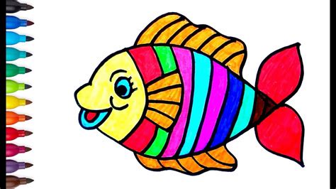 How To Drawing Drawing Fish Drawing For Kids Coloring Pages