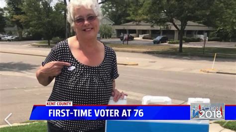 76 Year Old Woman Votes For The First Time