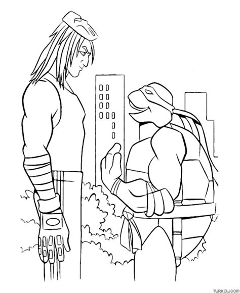 Tmnt Casey Jones Turtle Coloring Page Turkau