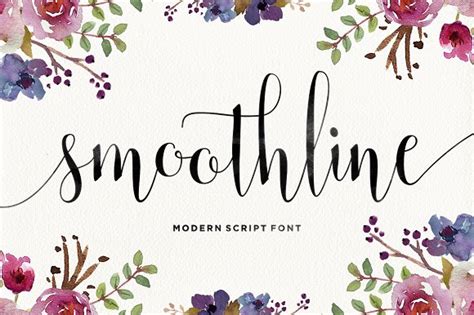 A lively modern casual font with big caps that go below the baseline. Smoothline Script ~ Script Fonts ~ Creative Market