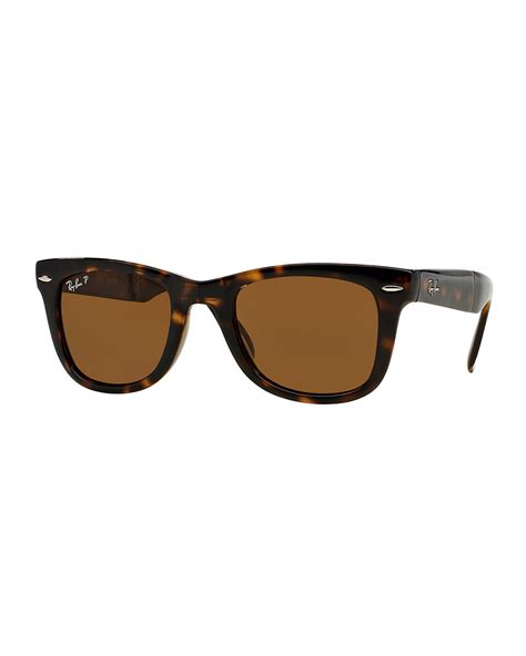 ray ban polarized wayfarer sunglasses in brown for men lyst