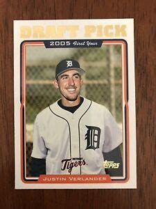 Topps Baseball Justin Verlander Rookie Card Astros Tigers
