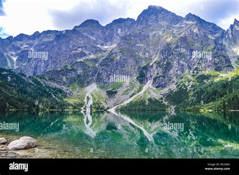 The Beautiful Lake Of Morskie Oko In The Tatra Mountains Near Zakopane