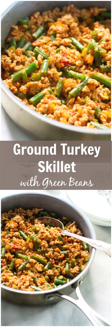 Reviews for photos of sweet and spicy green beans. A very gluten free Ground Turkey Skillet with Green Beans ...