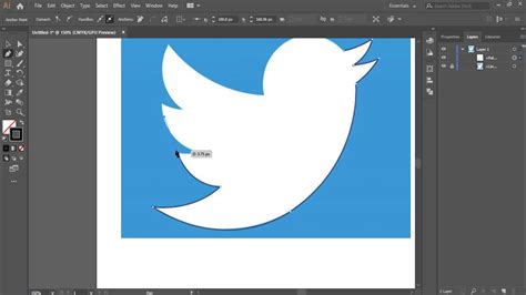 رسم شعار تويتر باستخدام اداة الرسم الشهيرة البن تول باستخدام