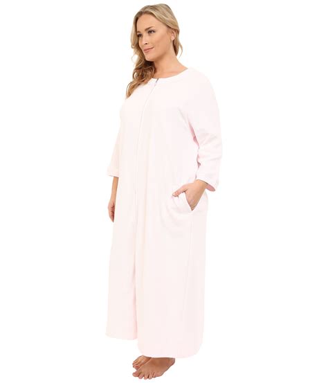 Diamond quilt in knit fabric. Lyst - Carole Hochman Plus Size Waffle Knit Zip Robe in Pink