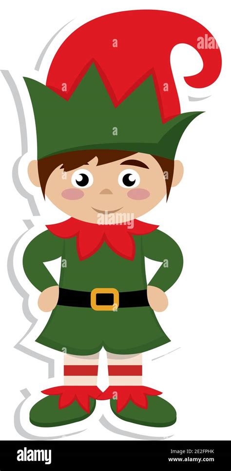 isolated elf cartoon santas helper christmas character vector stock vector image and art alamy