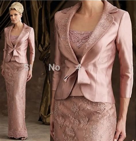 Long Formal Elegant Mother Of The Bride Pant Suits For Lace Mother Of The Bride Dresses With