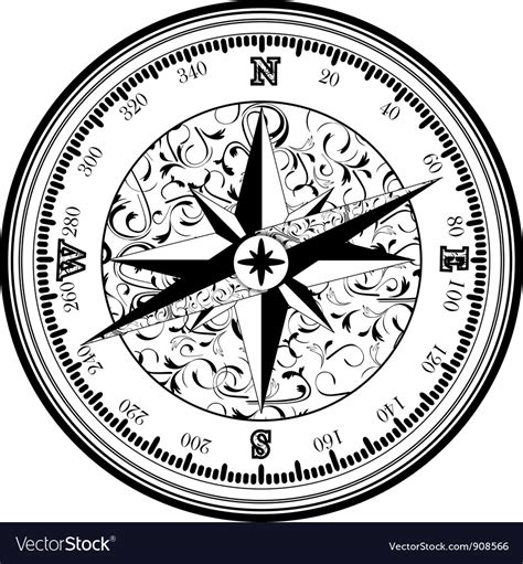 Vintage Antique Compass Royalty Free Vector Image