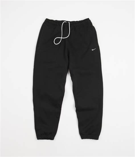 Nike Solo Swoosh Fleece Sweatpants Black White Flatspot