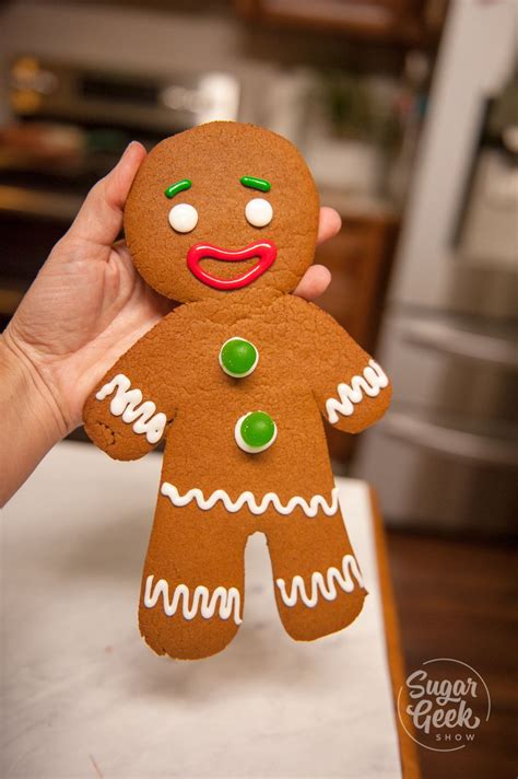 Giant Gingerbread Man Cookie Template Decorating Video Sugar Geek