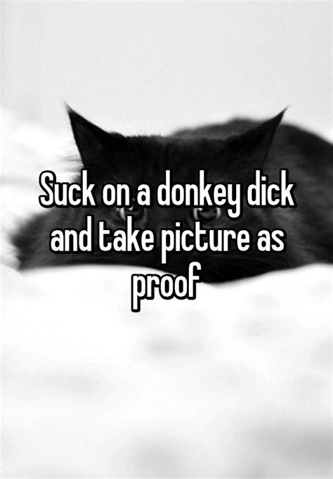 Suck On A Donkey Dick And Take Picture As Proof
