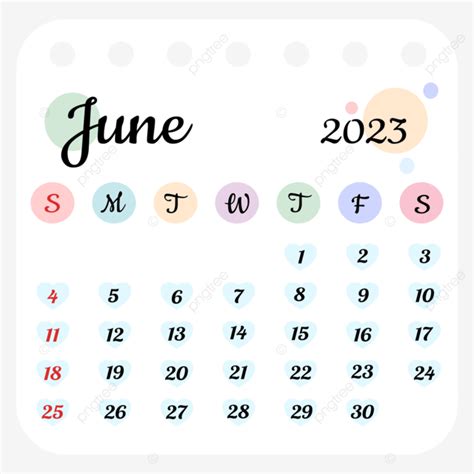 Calendario Junio 2023 Png Calendario Mensual 2023 Junio Calendario