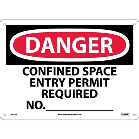 Danger Confined Space Entry Permit Required Sign D488rb
