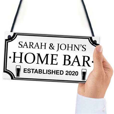 Personalised Bar Signs And Plaques Home Bar Sign Novelty Ts