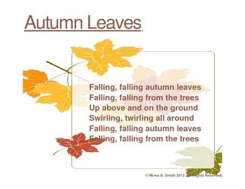 Autumn Poem by Mirna Alvarez Smith | Teachers Pay Teachers
