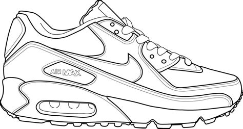 Nike Air Max 90 Sneakers Sketch Nike Drawing Shoes Clipart