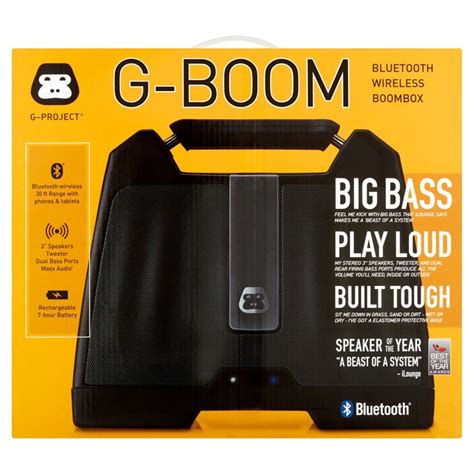 G Project G Boom Wireless Bluetooth Boombox Speaker Rugged Portable