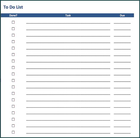》free Printable Excel Checklist Template