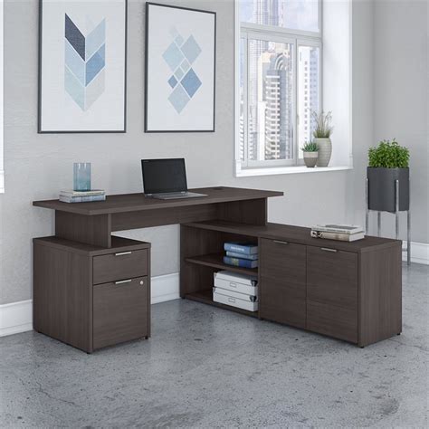 Choose traditional, modern designs or impressive executive desks. Bush Business Furniture Jamestown 60W L Shaped Desk with ...