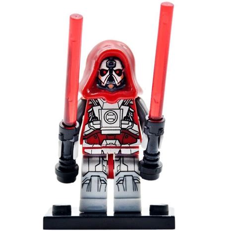 Minifigure Sith Warrior With Two Red Lightsabers Star Wars Building