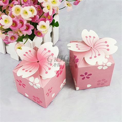 Japanese Romantic Sakura Candy Box Pink Flower Cherry Blossoms Party