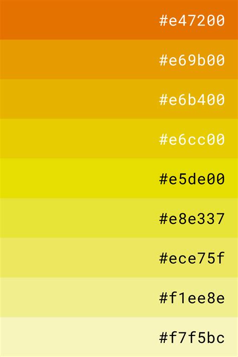 Yellow Color Palette Hex Color Palette Color Palette Yellow Shades