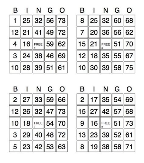 Printablebingocardswithnumbers Free Bingo Cards Free Printable