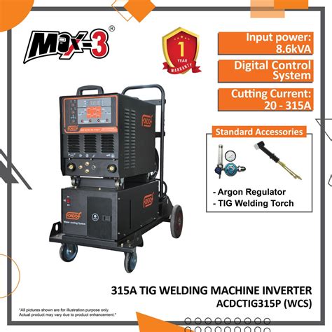 Max A Tig Welding Machine Inverter Acdctig P Wcs Shopee Malaysia