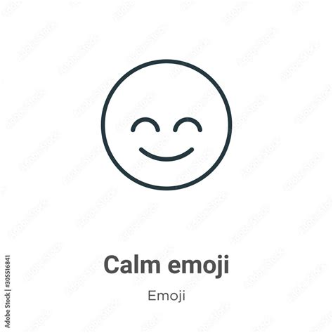Calm Emoji Outline Vector Icon Thin Line Black Calm Emoji Icon Flat