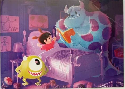 Disney Wonderground Gallery Postcard Bedtime Story Monsters Inc Eunjung