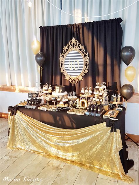 Un salpicado de dorado sobre negro. 40 cumpleaños en Dorado y negro - Merbo Events