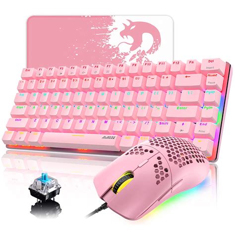 ブランド Pink Gaming Mechanical Keyboard White Backlit 82 Keys Illuminated