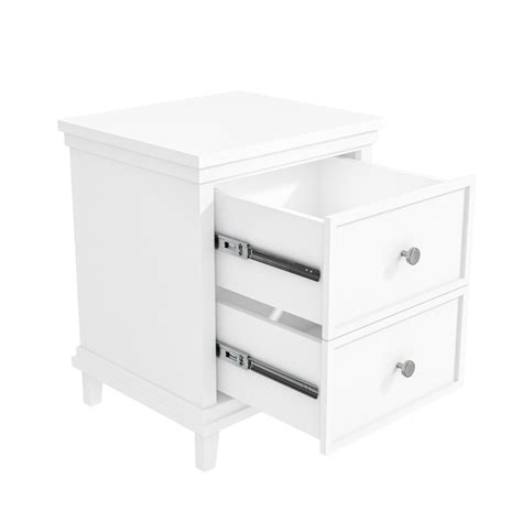 Grade A1 Georgia 2 Drawer Bedside Table In White Furniture123