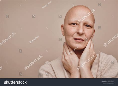 Minimal Head Shoulders Portrait Bald Woman Stock Photo 1783780307