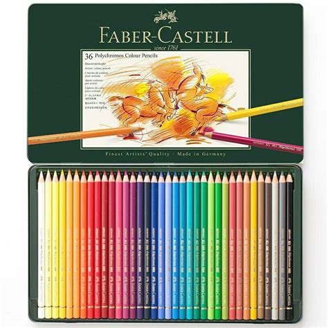 Faber Castell Polychromos Colour Pencil Tin Of 36 Artists Pencils