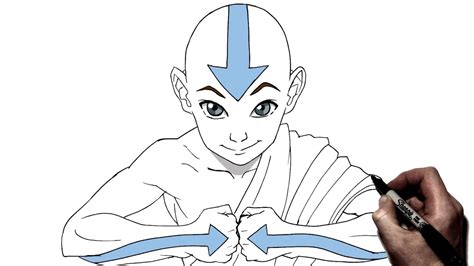 How To Draw Aang Step By Step Avatar The Last Airbender Youtube
