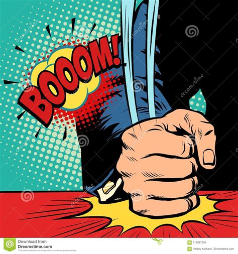 Businessman Hit His Fist On The Table Stock Vector Illustration Of